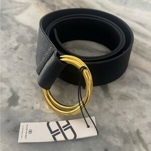 B low the belt Leather Belt with Gold Buckle-small